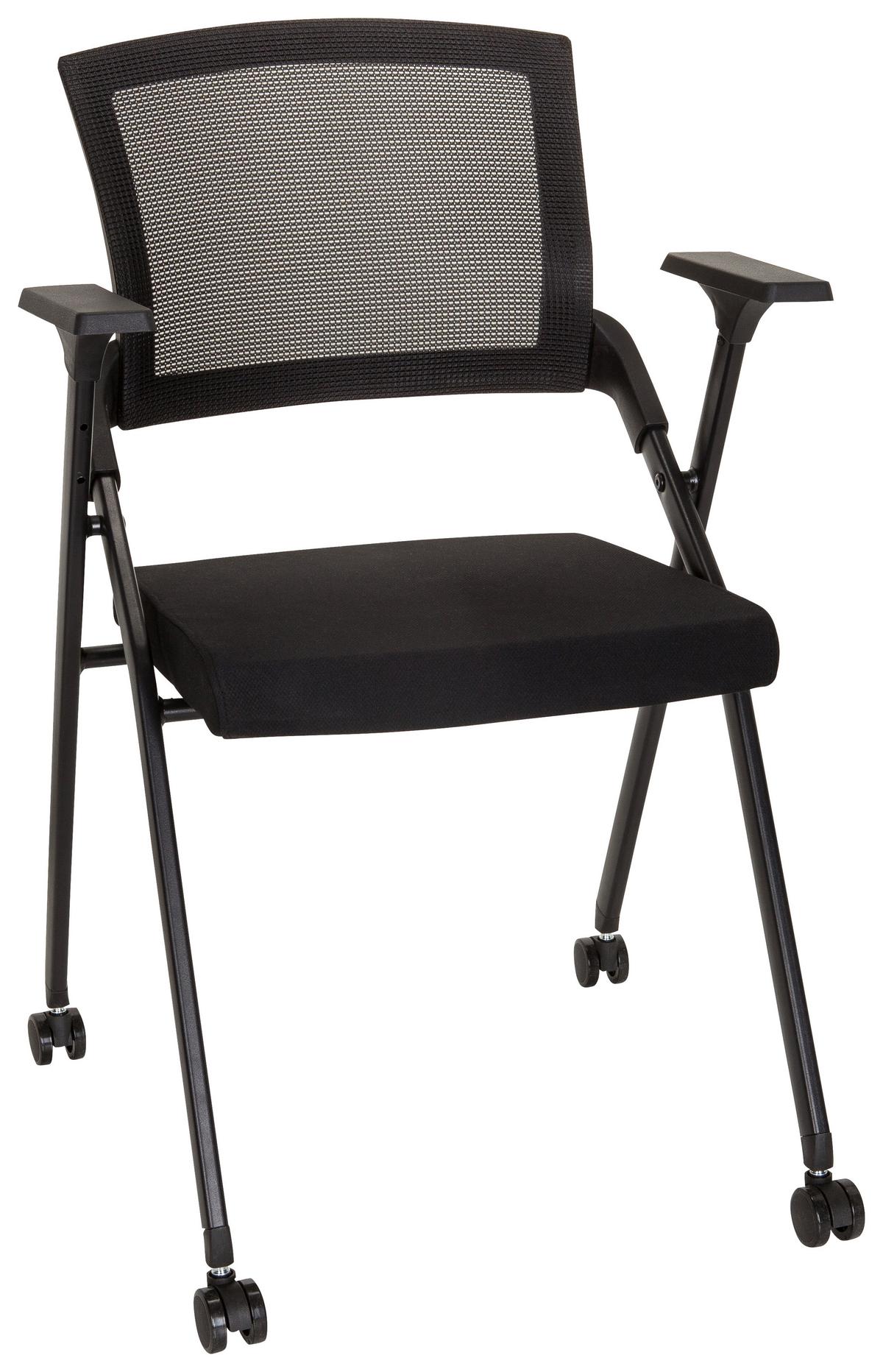 Besucherstuhl Priority II Klappbar Schwarz Bis 150 Kg - Schwarz, MODERN, Kunststoff/Textil (61/98/58cm) - MID.YOU