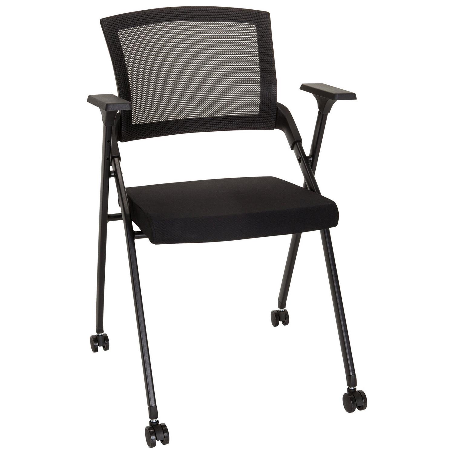 Besucherstuhl Priority II klappbar Schwarz bis 150 kg 61x98x58 cm