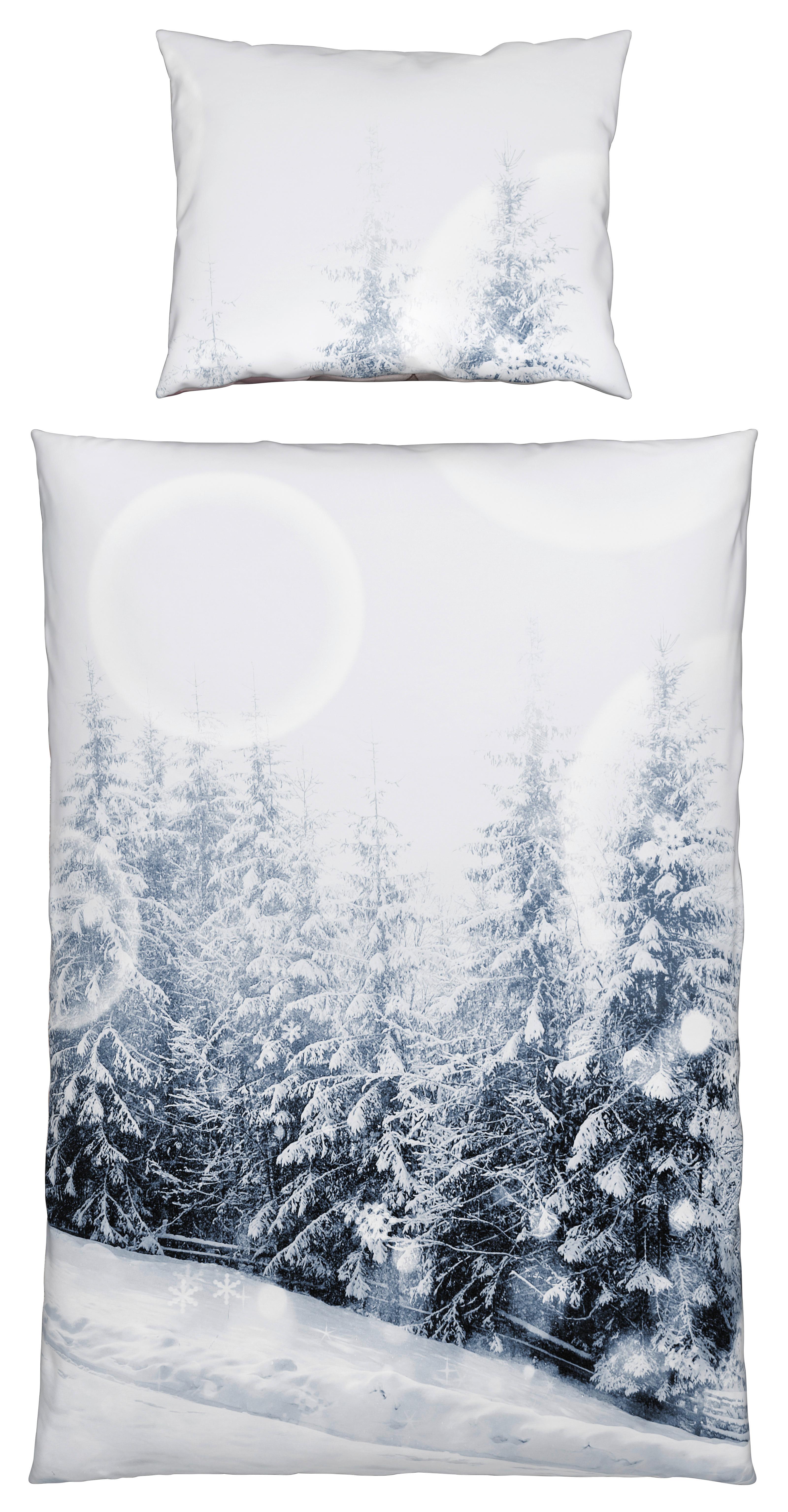 Bettwäsche Snowy - Blau/Weiß, MODERN, Textil - Luca Bessoni