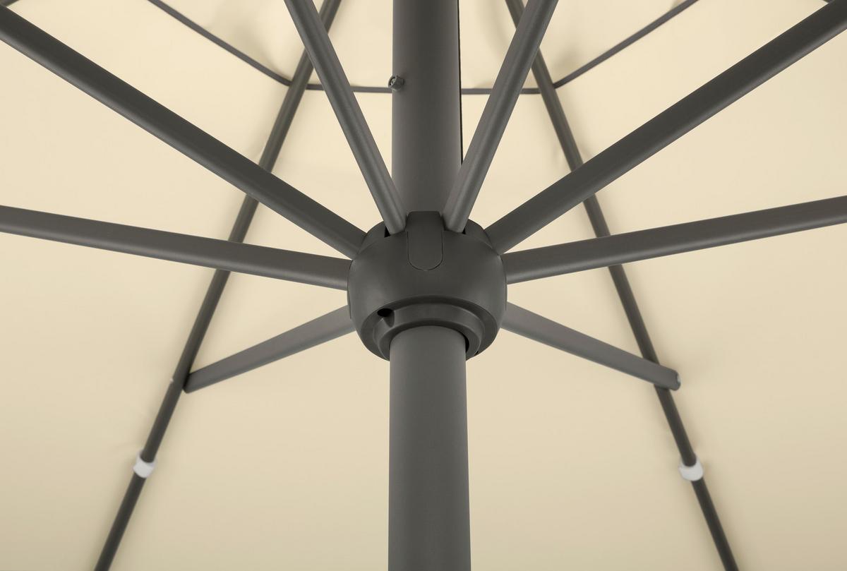 Sonnenschirm 300x275x300 Cm Naturfarben - Anthrazit/Naturfarben, Basics, Textil/Metall (300/275/300cm) - Schneider