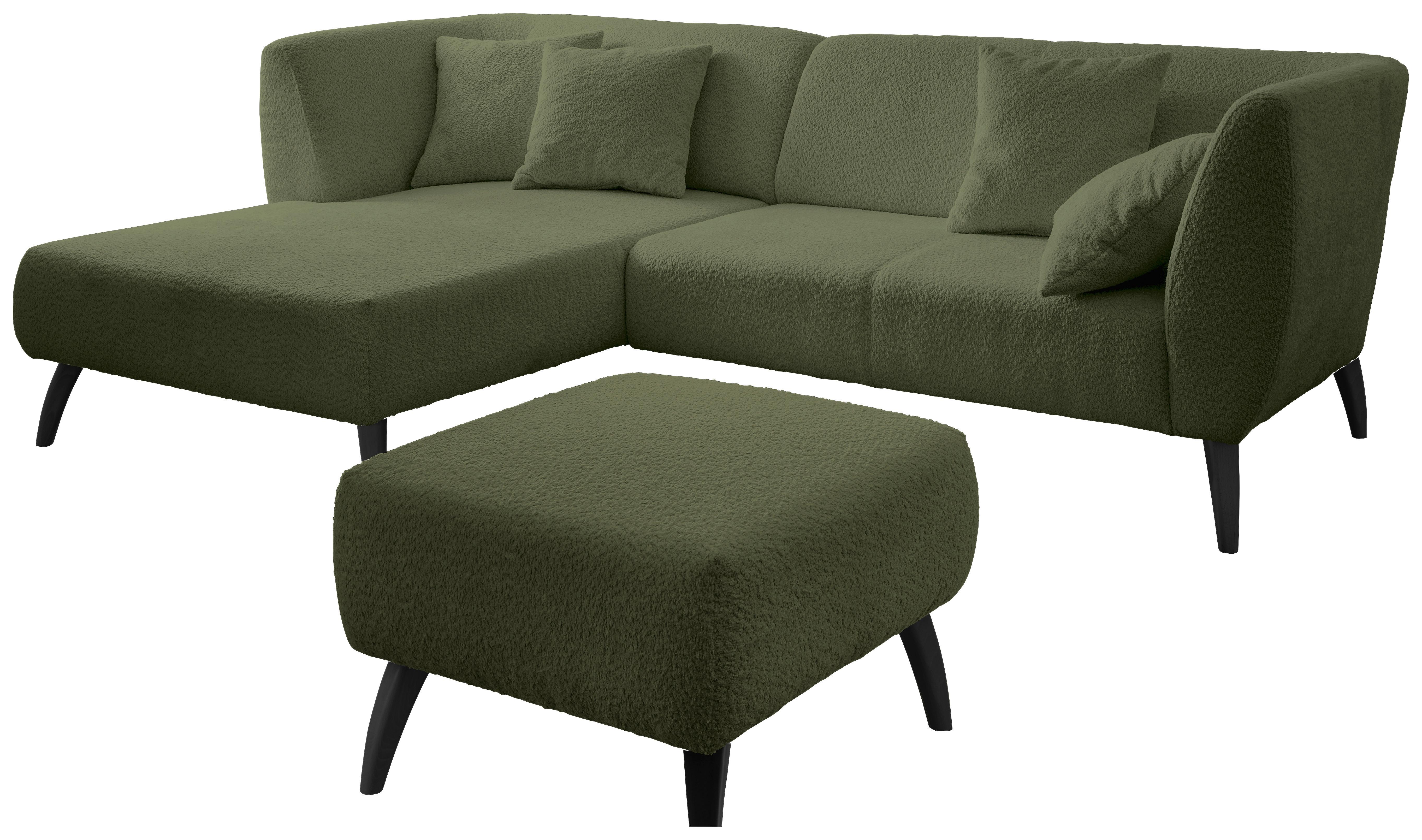 Ecksofa Colori Dunkelgrün S: 160/264 cm - Dunkelgrün/Schwarz, MODERN, Holz/Textil (160/264cm) - MID.YOU