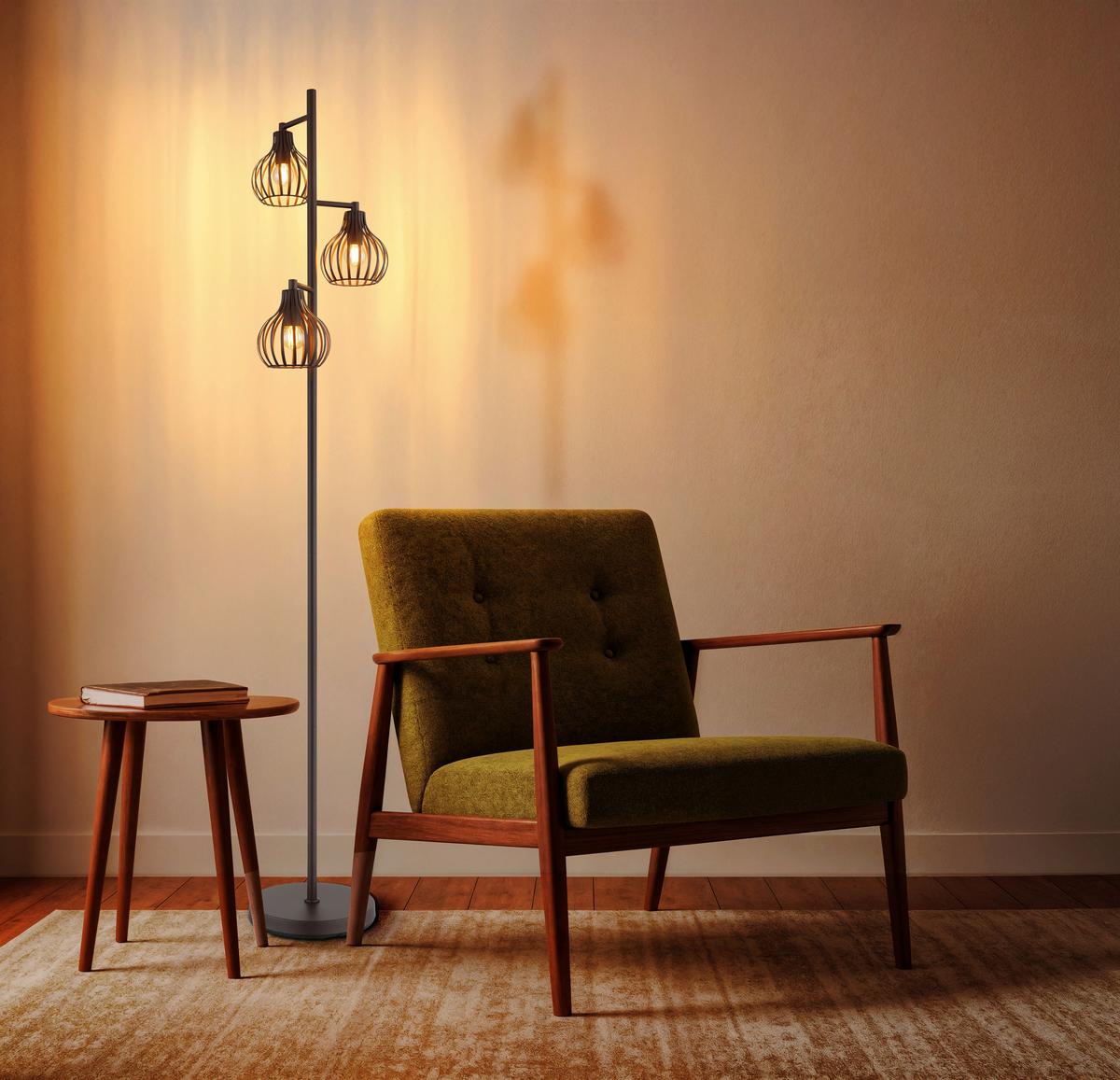 Stehleuchte Exkl. 3xe14, 40w - Rostfarben/Schwarz, Design, Kunststoff/Metall (31/161cm) - Globo