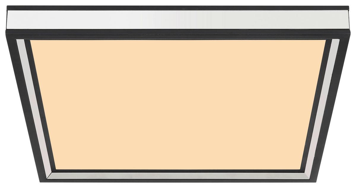 Led-deckenleuchte Jessy L: 30 Cm 1-Flammig - Opal/Schwarz, Basics, Glas/Kunststoff (30/30/6,5cm) - Globo