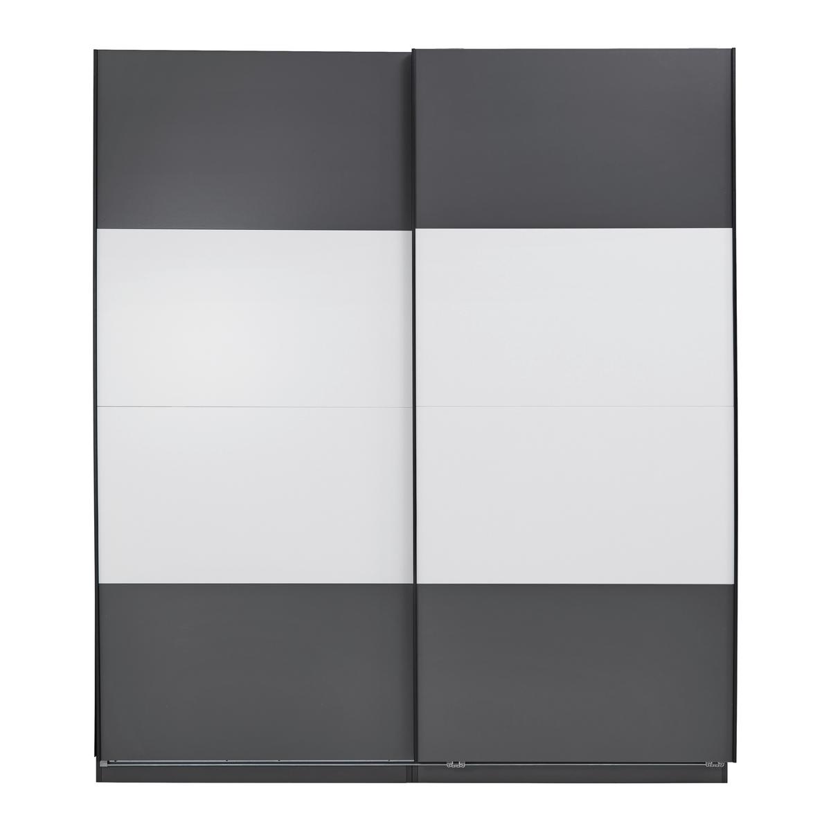 Schwebetürenschrank Unit - Anthrazit/Weiß, KONVENTIONELL, Holzwerkstoff (182/210/58cm) - Ondega