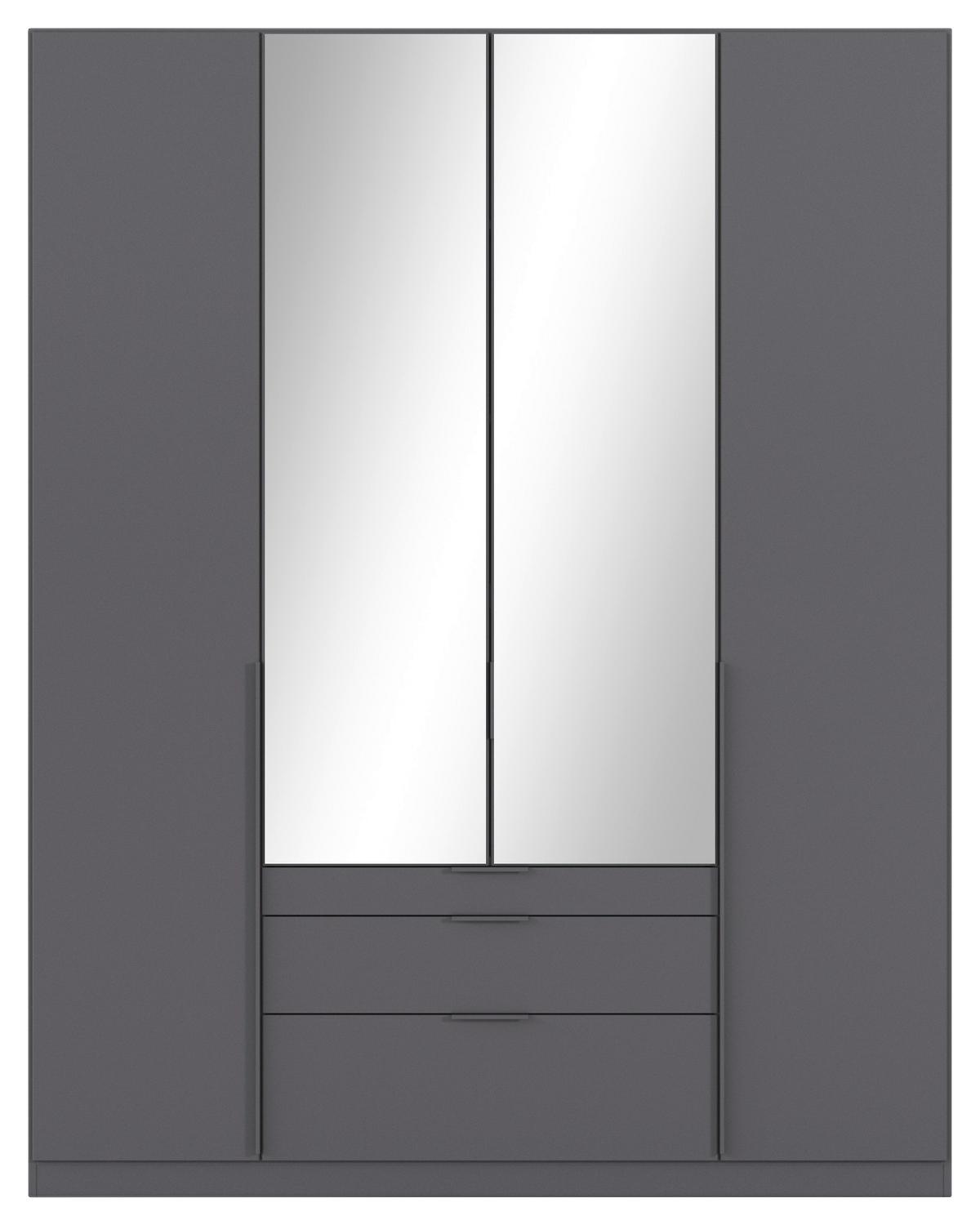 Drehtürenschrank Alabama Grau Metallic B: 181 Cm - Grau, MODERN, Holzwerkstoff (181/229/54cm) - Rauch Möbel