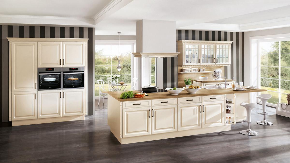 Einbauküche Chicago Frei Planbar Landhausstil - Eichefarben/Creme, MODERN, Holzwerkstoff - Vertico