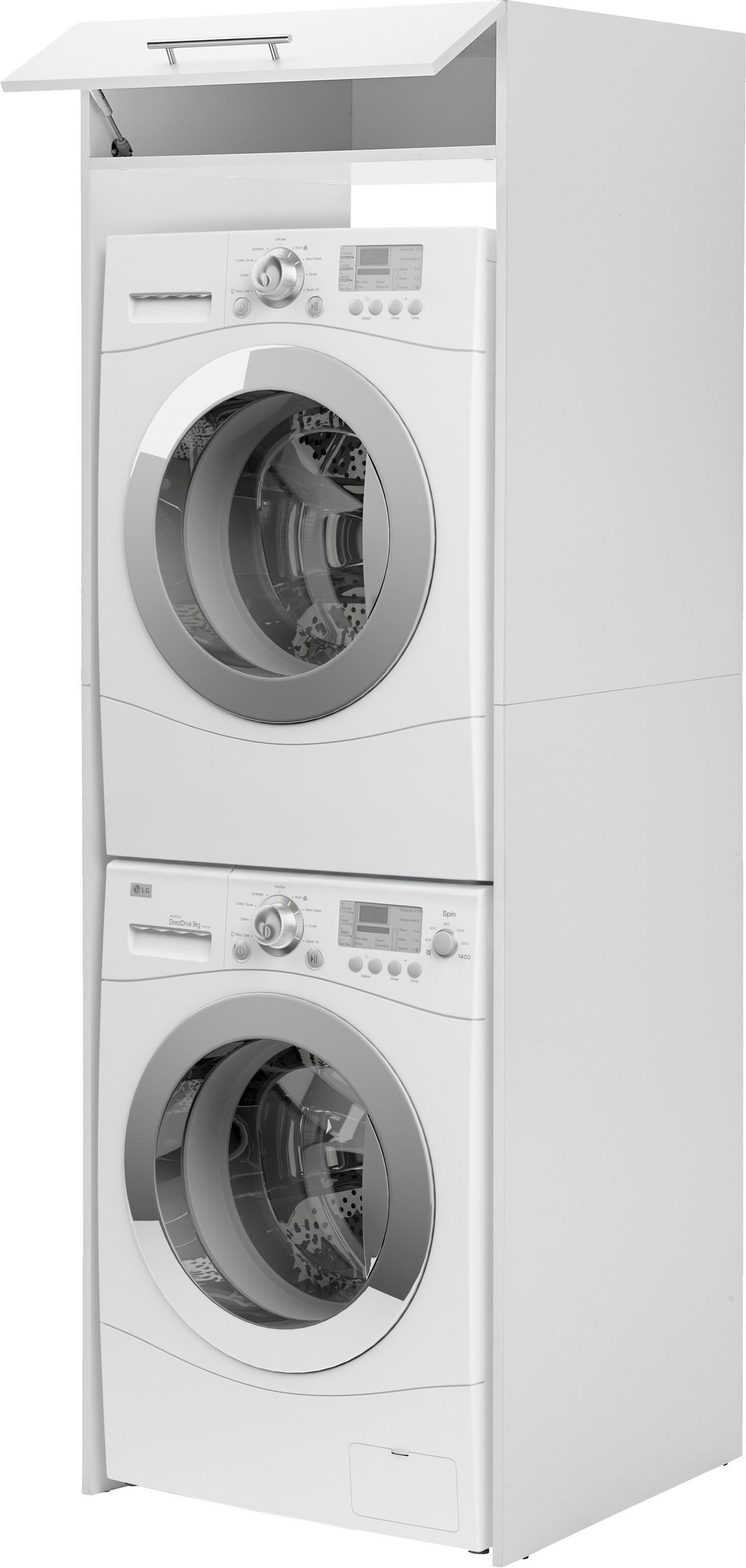 Waschmaschinenschrank Clara - Weiß, KONVENTIONELL, Holzwerkstoff (67,4/200/67,6cm) - Respekta