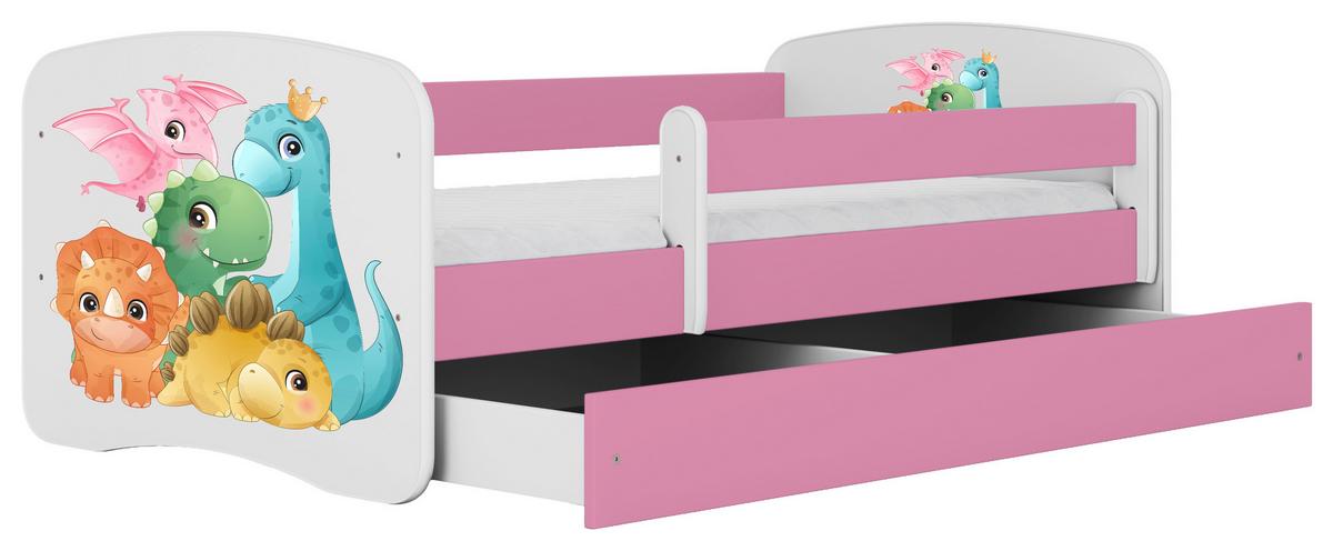 Kinder-/Juniorbett Babydreams Inkl. Matratze 80x160 - Pink/Birkefarben, MODERN, Holz/Holzwerkstoff (80/160cm) - MID.YOU