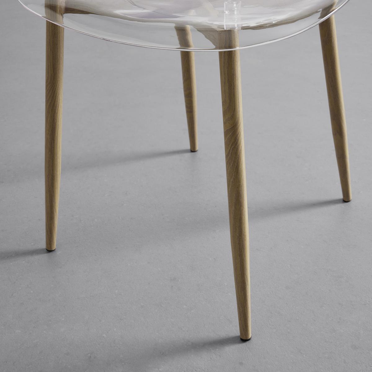 Průhledná židle VINNIE - průhledné/přírodní barvy, Moderní, kov/plast (47/83/52cm) - Bessagi Home