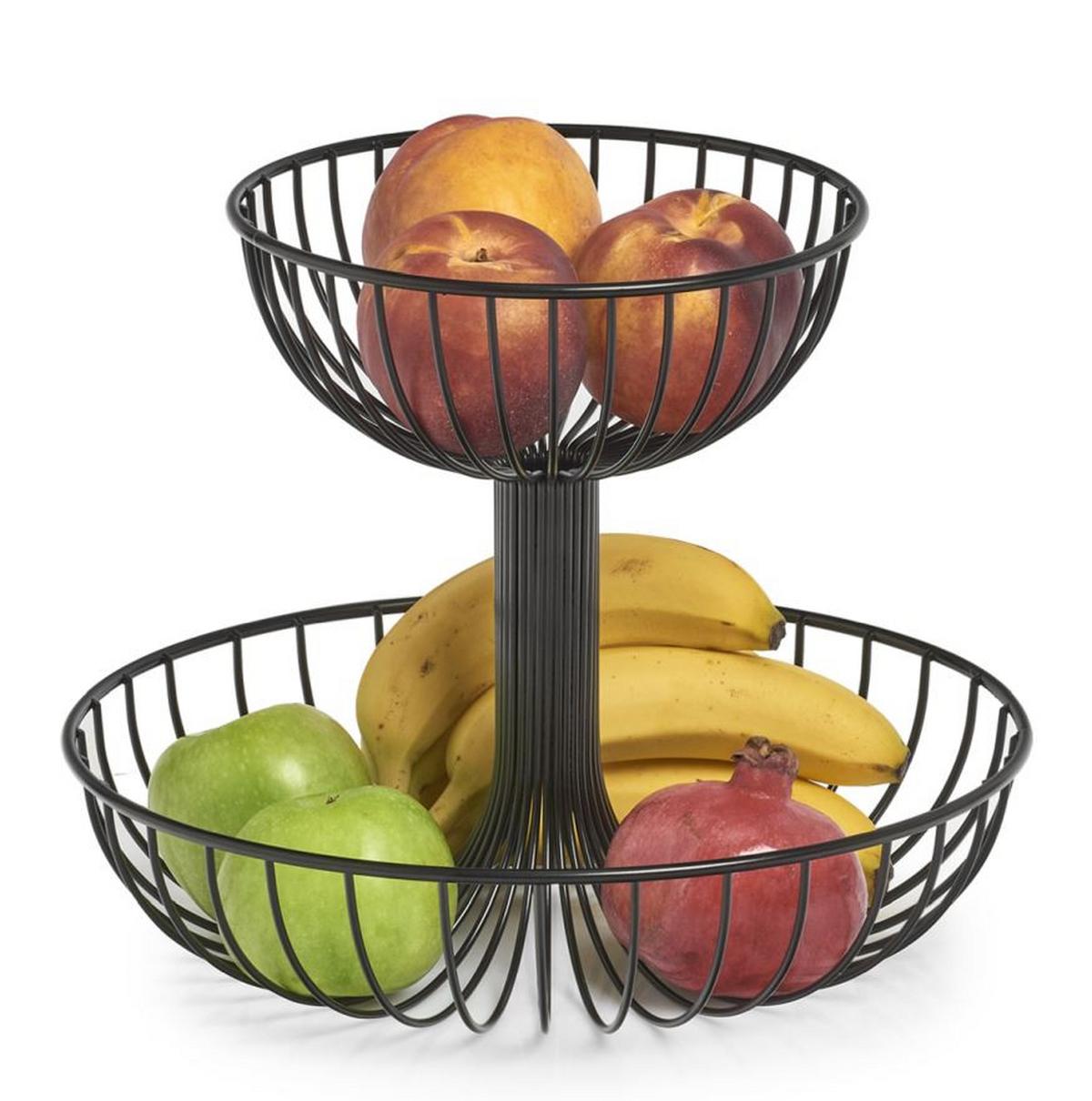 Etagere Schwarz B: 32 Cm - Schwarz, Basics, Metall (32/32/26cm) - Zeller Present
