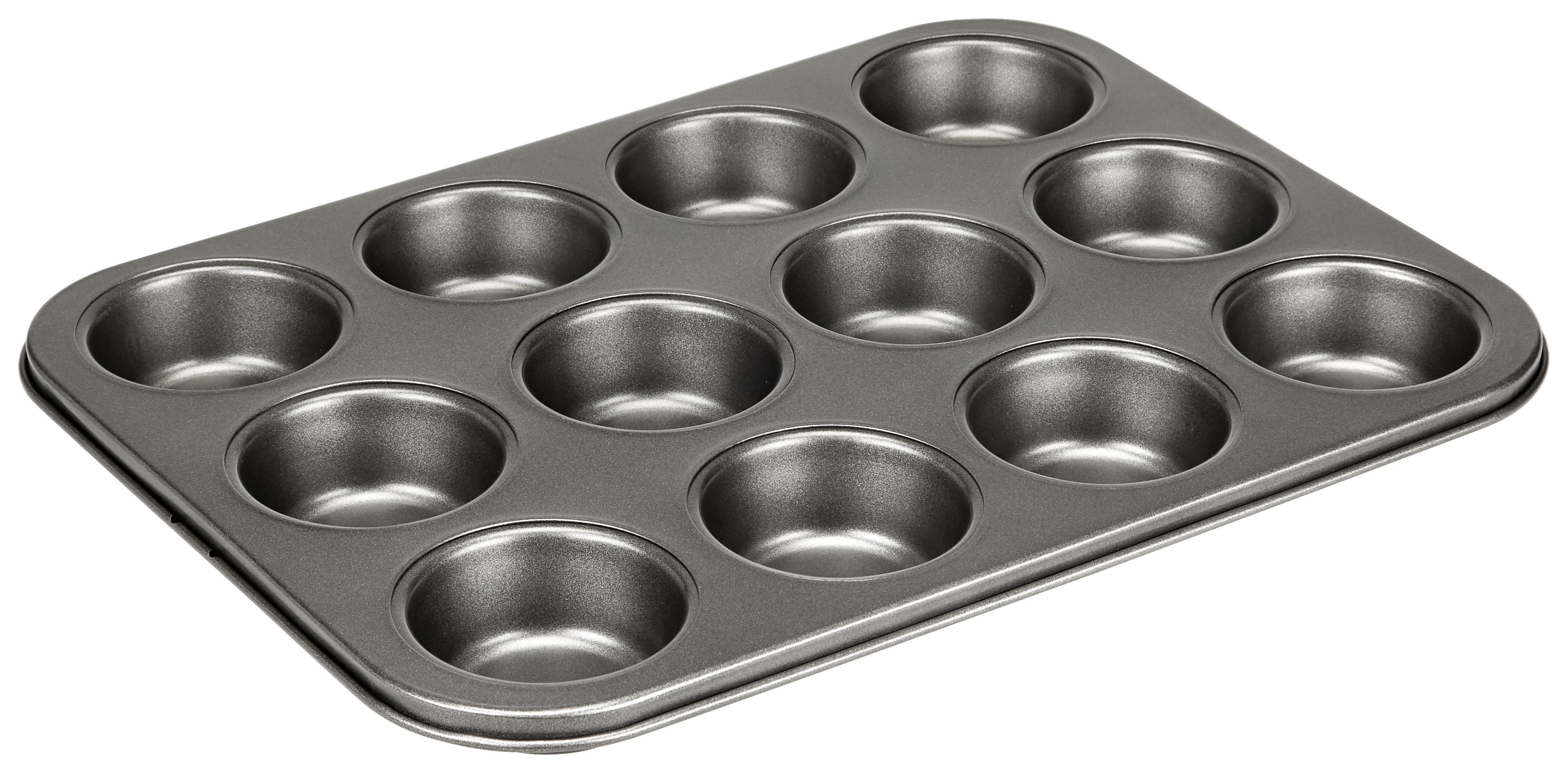 Muffinform Ruth L/B/H: 35/26,5/2,8 cm für 12 Muffins - Grau, ROMANTIK / LANDHAUS, Metall (35cm) - James Wood