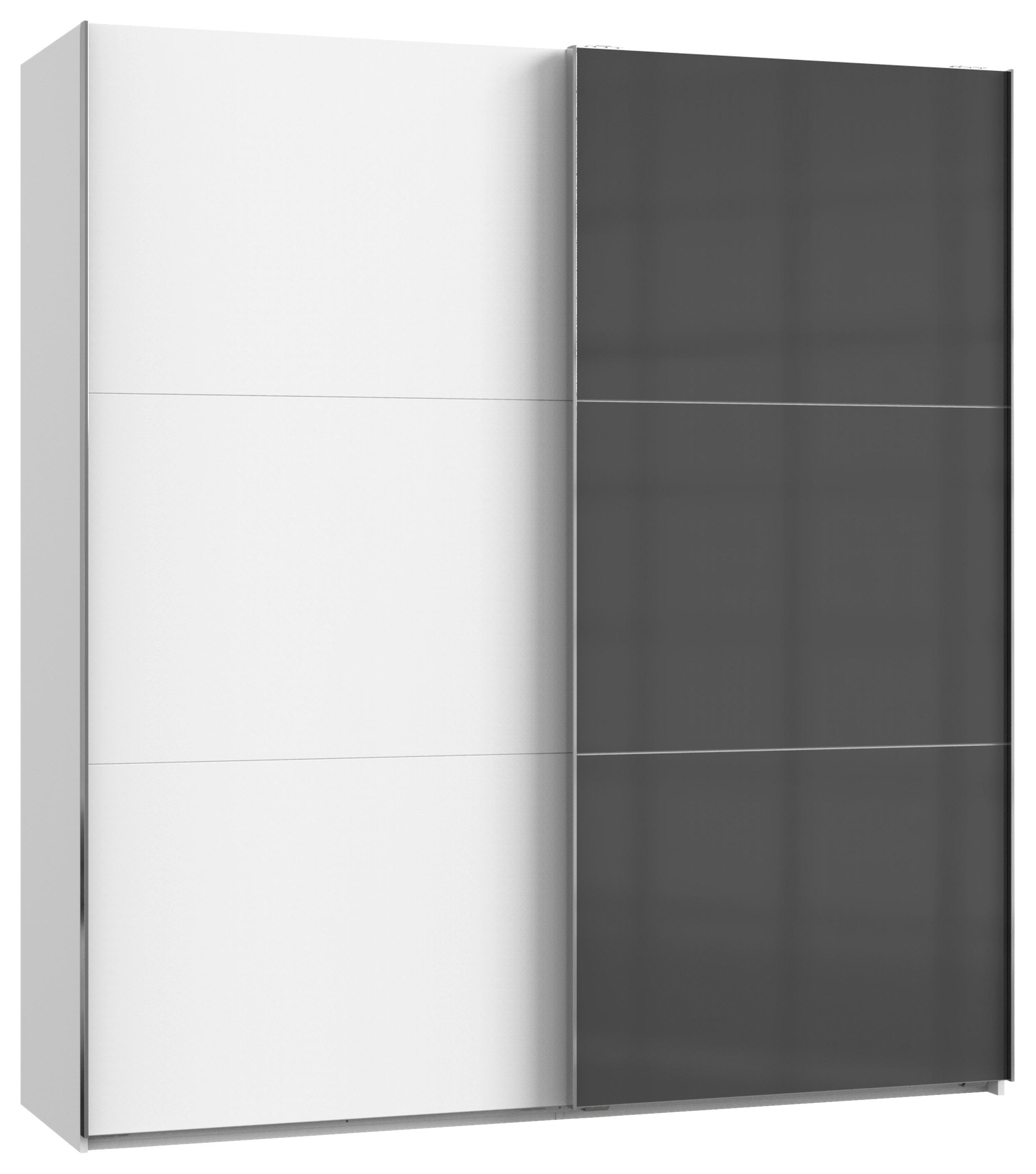 Schwebetürenschrank B: 200 Cm Level Grau/weiß - Weiß/Grau, MODERN, Holzwerkstoff (200/216/65cm) - MID.YOU