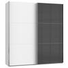 Schwebetürenschrank B: 200 Cm Level Grau/weiß - Weiß/Grau, MODERN, Holzwerkstoff (200/216/65cm) - MID.YOU
