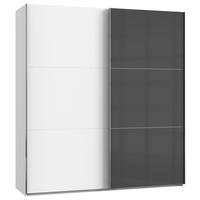 Schwebetürenschrank B: 200 Cm Level Grau/weiß - Weiß/Grau, MODERN, Holzwerkstoff (200/216/65cm) - MID.YOU