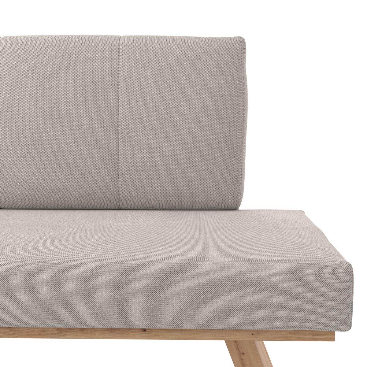 Eckbank Emma Ii Webstoff Weiß, B: 140 Cm - Eichefarben/Weiß, KONVENTIONELL, Holzwerkstoff/Textil (140/160cm)