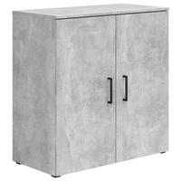Komoda Cabinet světle šedá, š: 80 cm - šedá/černá, Moderní, kompozitní dřevo/plast (80/83/40cm)