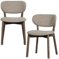 Stuhl-Set Udar Naturfarbe/Dunkelbraun B: 51cm - Dunkelbraun/Naturfarben, MODERN, Holz/Textil (51/82/60cm) - Livetastic