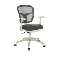 Drehstuhl Top 108 W - Weiß/Grau, Basics, Kunststoff/Textil (68/90-97/68cm) - MID.YOU