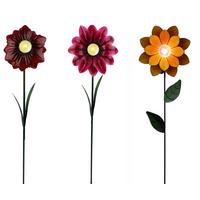 Solarleuchte Multicolor Blume H: 49,5cm - Lila/Rot, KONVENTIONELL, Metall (11/6/49,5cm) - Homezone