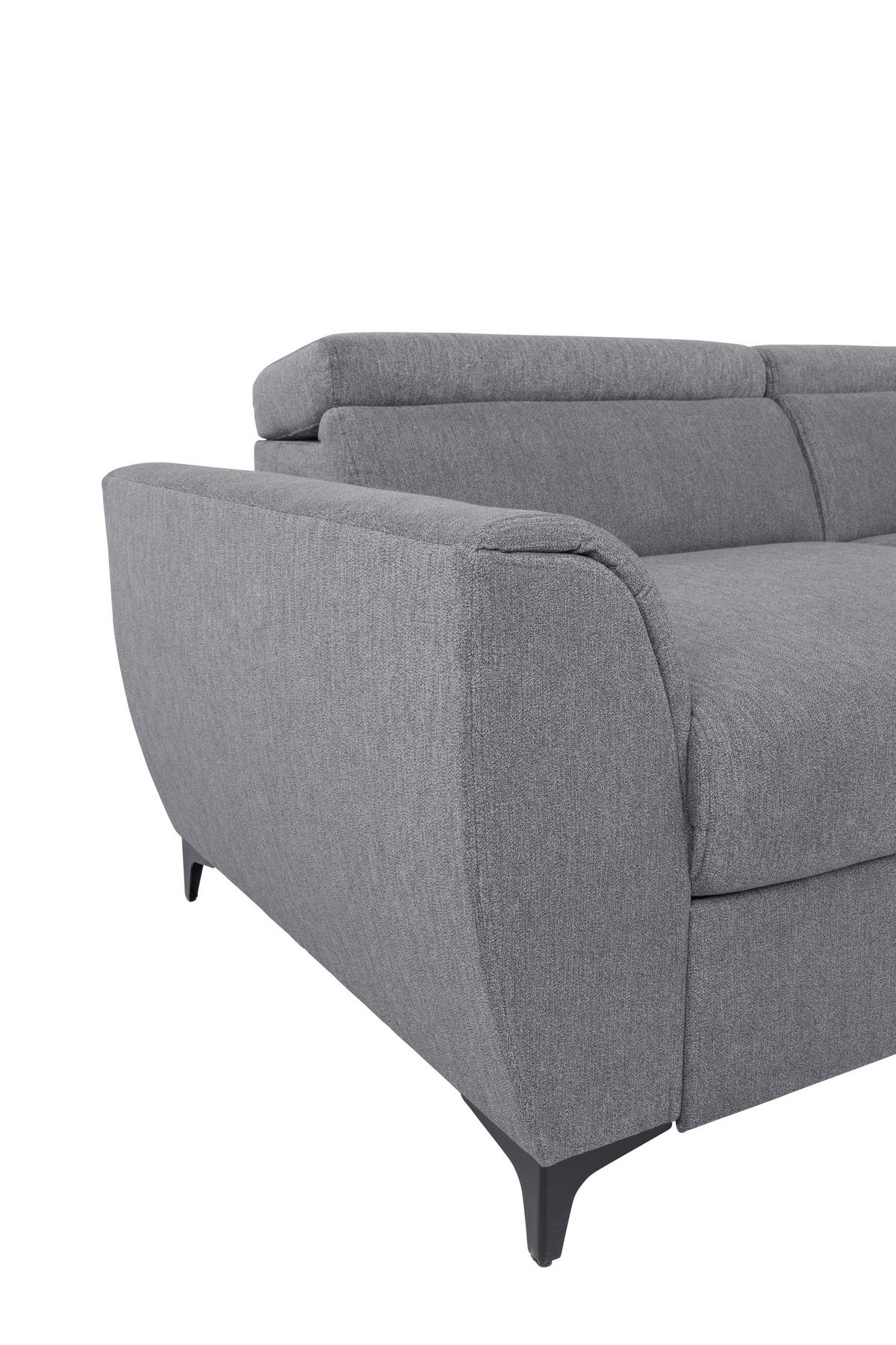 Ecksofa Lapis Dunkelgrau S: 255/217 Cm - Dunkelgrau/Schwarz, KONVENTIONELL, Textil (255/217cm) - MID.YOU