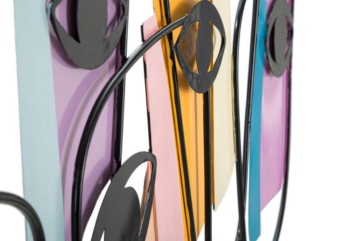 Wanddeko Eyes A Beige, Gelb, Lila B: 120 cm - Gelb/Beige, Basics, Metall (120/72/2cm)