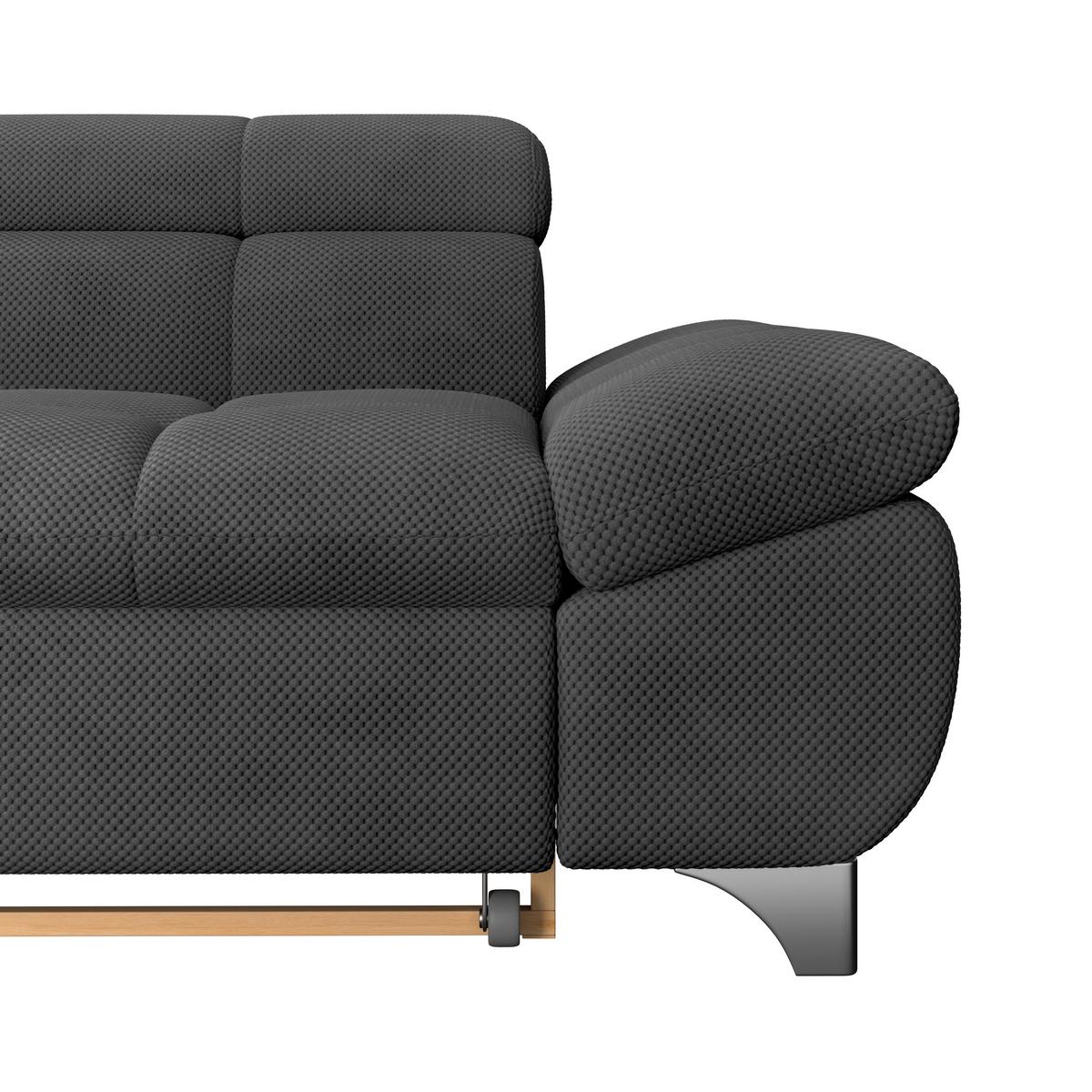 Ecksofa Gemini Schwarz, B: 234cm - Chromfarben/Anthrazit, KONVENTIONELL, Textil (234/312cm)