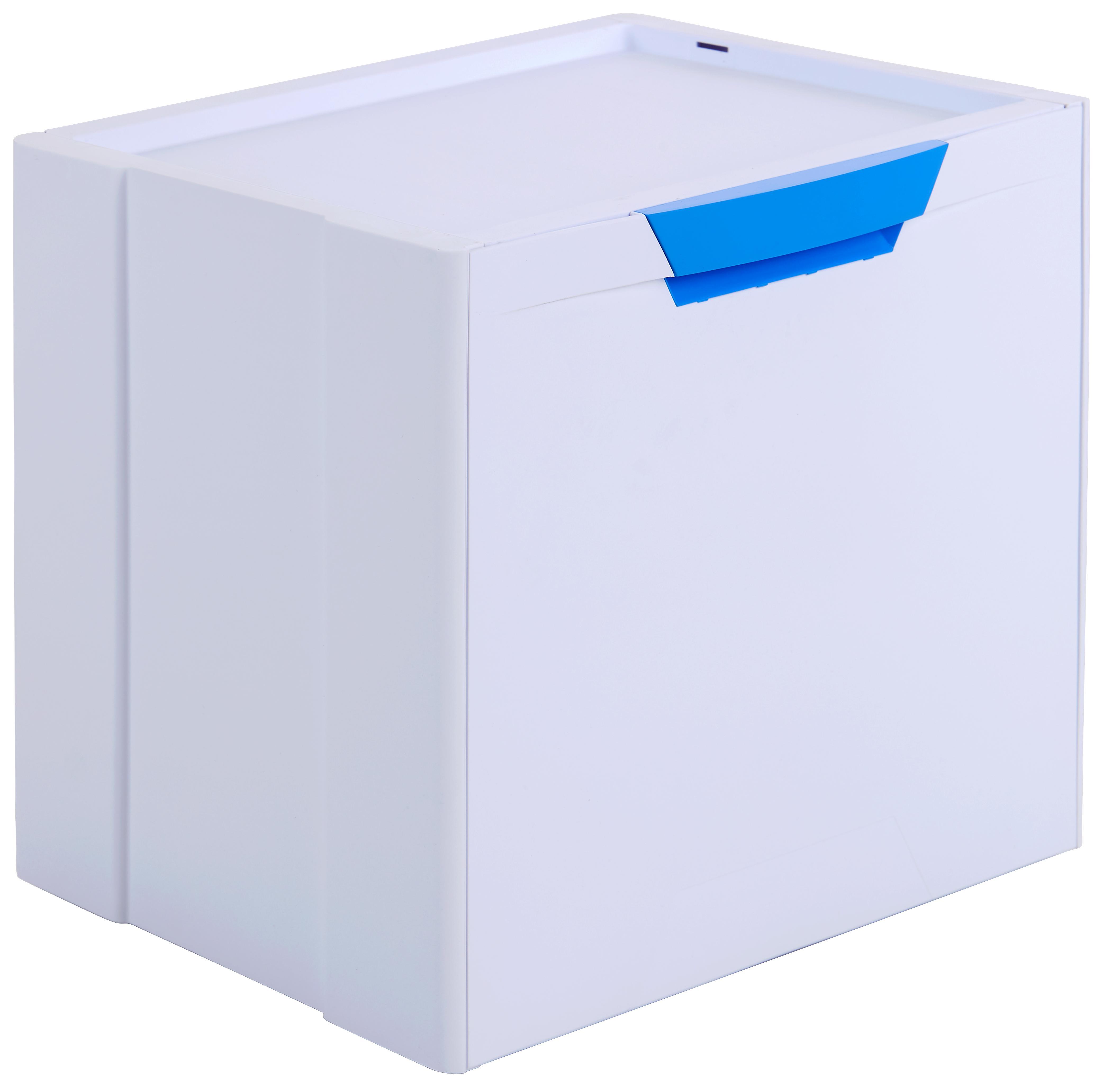 Schuhkipper Cubu Weiß-blau - Blau/Weiß, MODERN, Kunststoff (29/35,5/39,9cm)