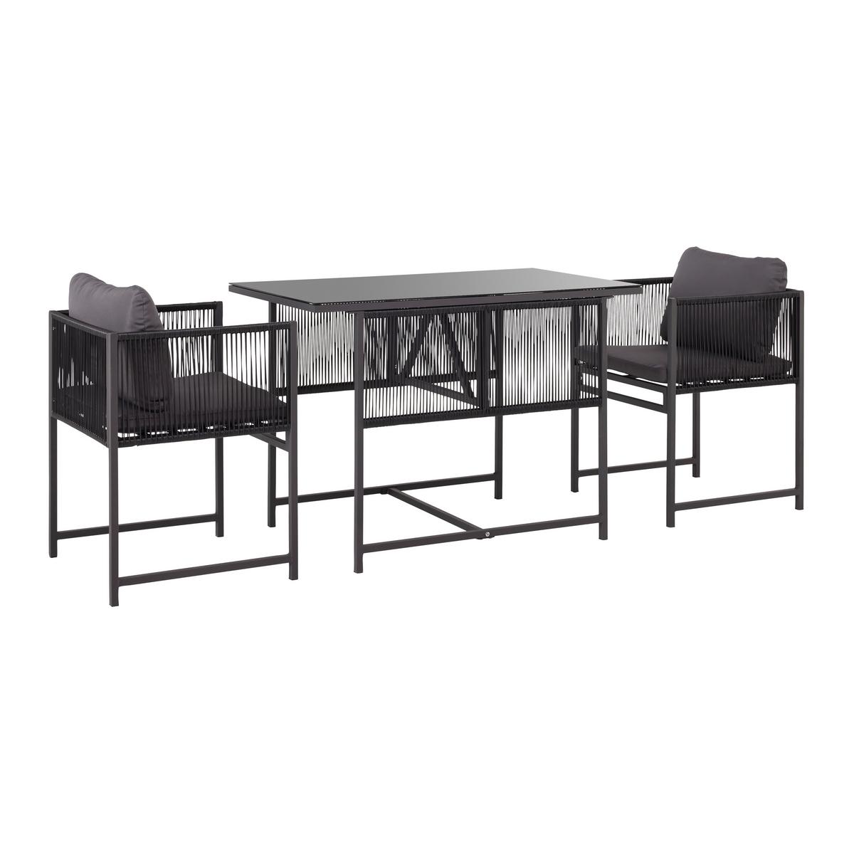 Záhradní souprava STELA - šedá/černá, Moderní, kov/textil - Bessagi Garden