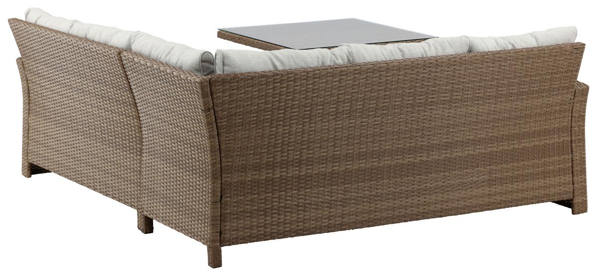 Loungegarnitur Watford - Braun, KONVENTIONELL, Holz - Gardenson