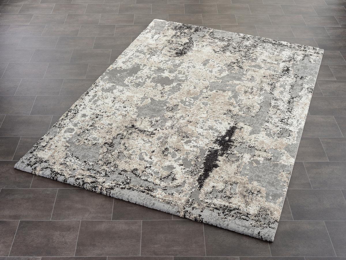 Webteppich Hellgrau Timeline Quantum 140x200 cm - Hellgrau, Design, Textil (140/200cm) - Novel