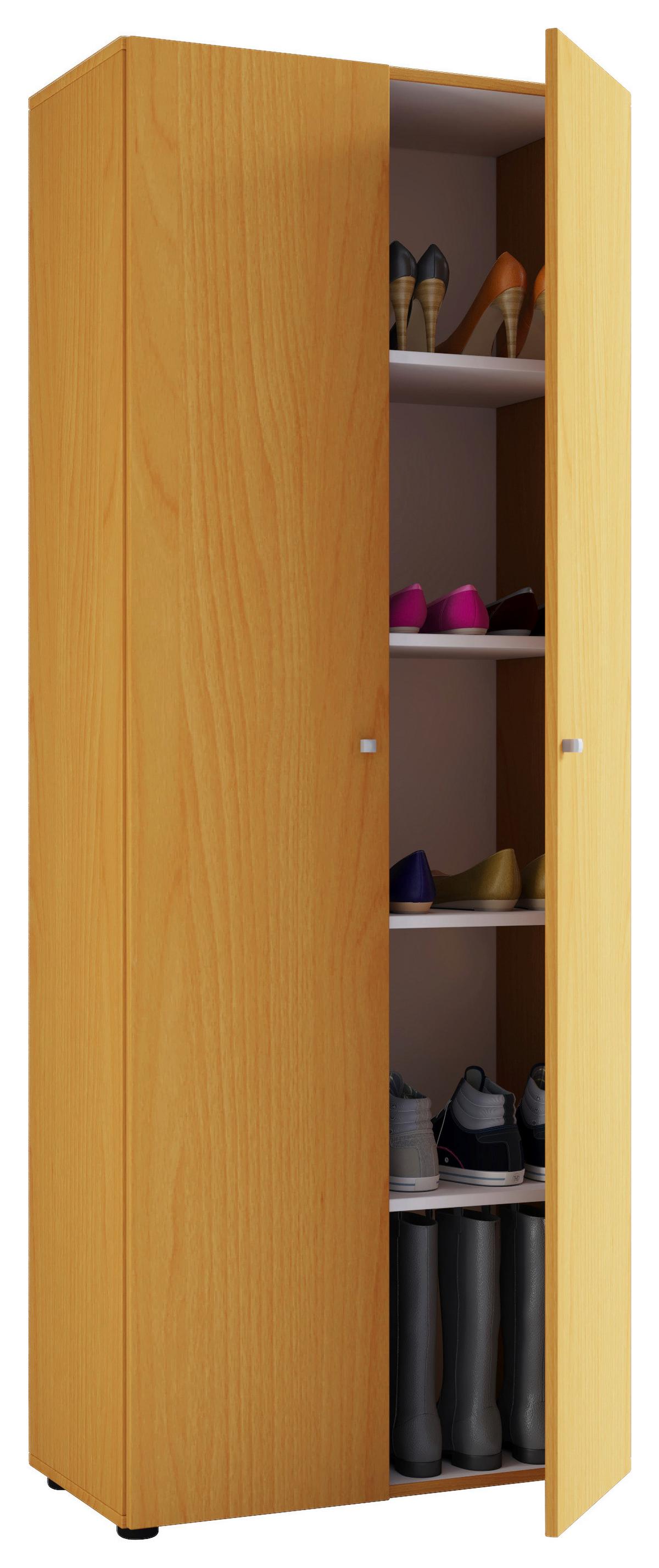 Schuhschrank Vandol Buchefarben Dekor B: 71 cm - Buchefarben/Schwarz, Design, Holzwerkstoff (71/180/39cm) - MID.YOU