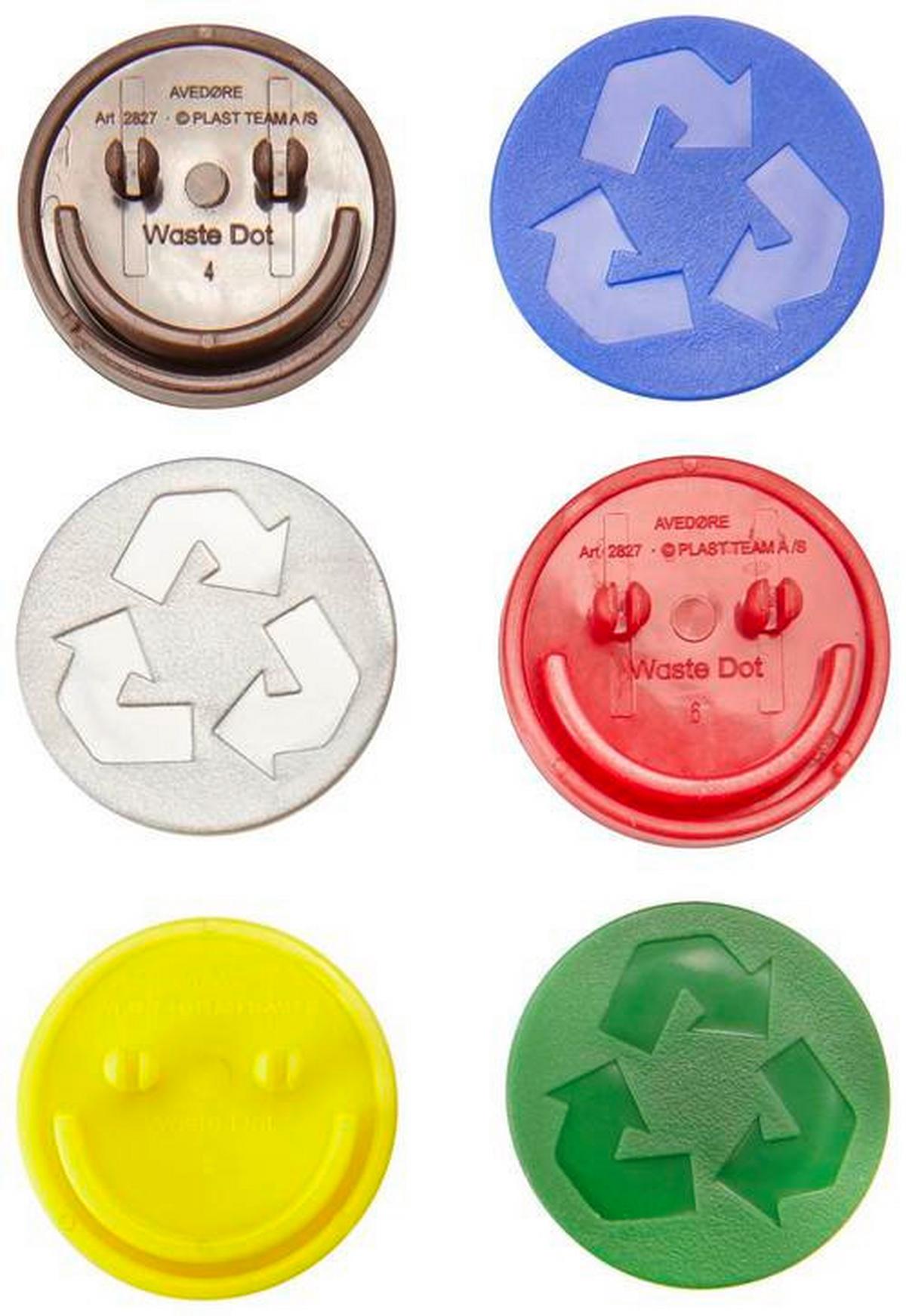 Barevné body na označení košů Anne, 6 ks/bal. - šedá/modrá, plast (2,6cm)