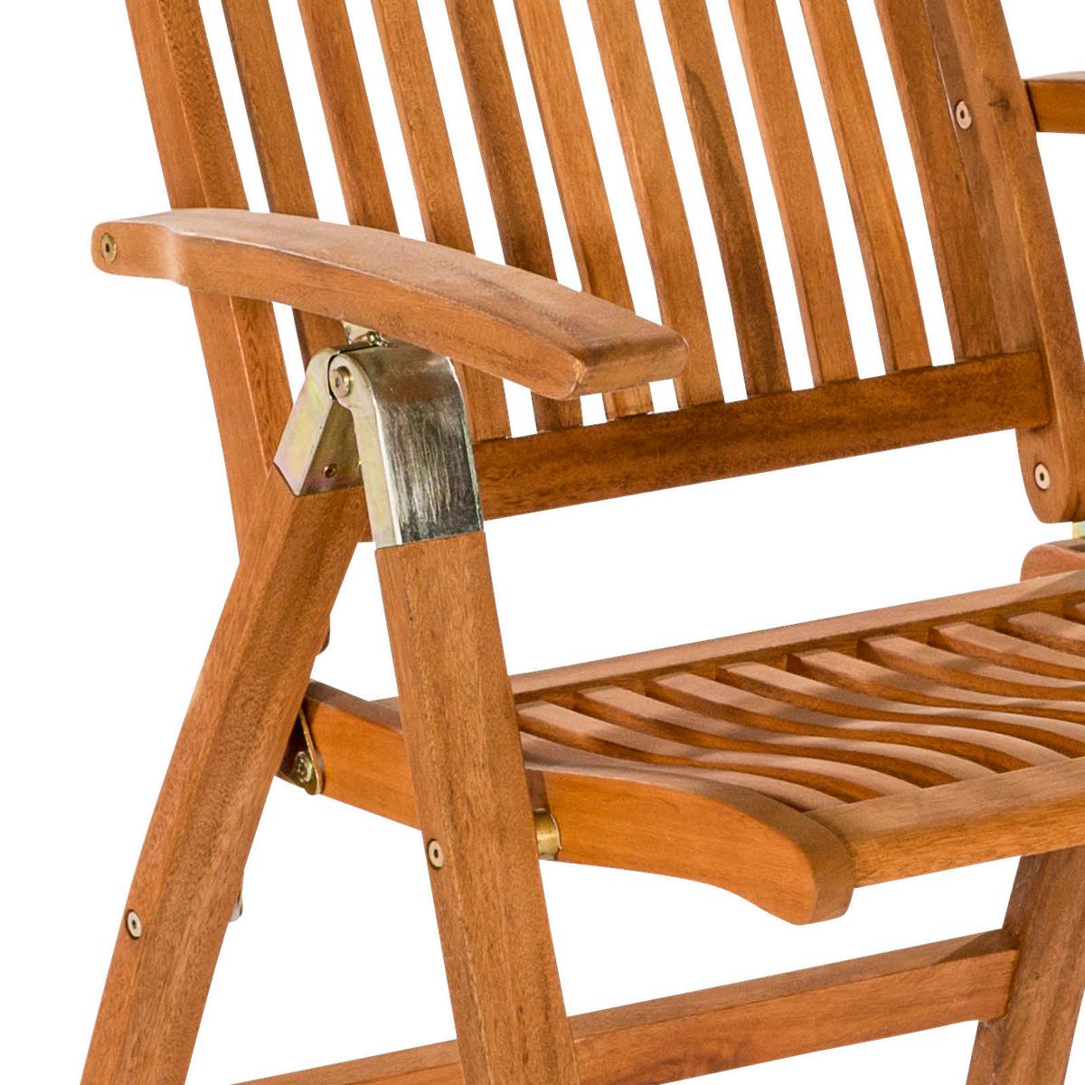 Gartesessel Klappbar Comodoro Holz Massiv - Naturfarben, ROMANTIK / LANDHAUS, Holz (62/110/63cm) - Gardenson