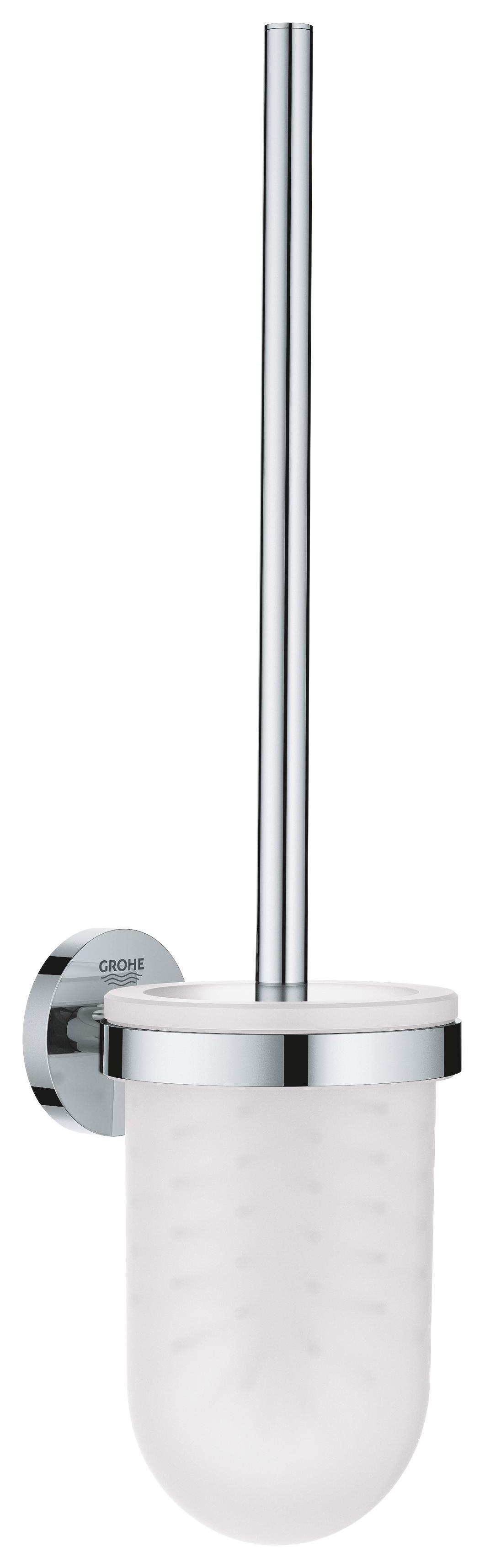 WC-Bürstenhalter Essentials D: 12,1 cm - Chromfarben, Basics, Glas/Metall (12,1/39,8cm) - Grohe