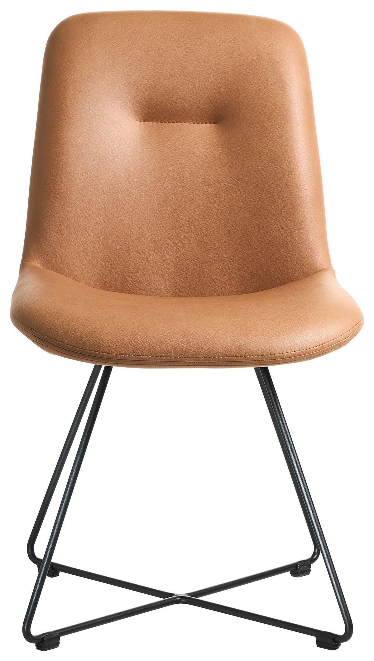 STOLIČKA CROSS-CH - čierna/koňaková, Basics, kov/textil (51/89/61cm) - Celina Home