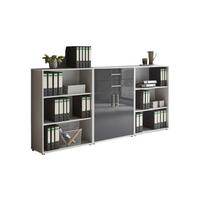 Aktenschrank Office Edition Grau/anthrazit Hg B: 253,2cm - Anthrazit Hochglanz/Grau, MODERN, Holzwerkstoff (253,2/113,6/33cm) - MID.YOU