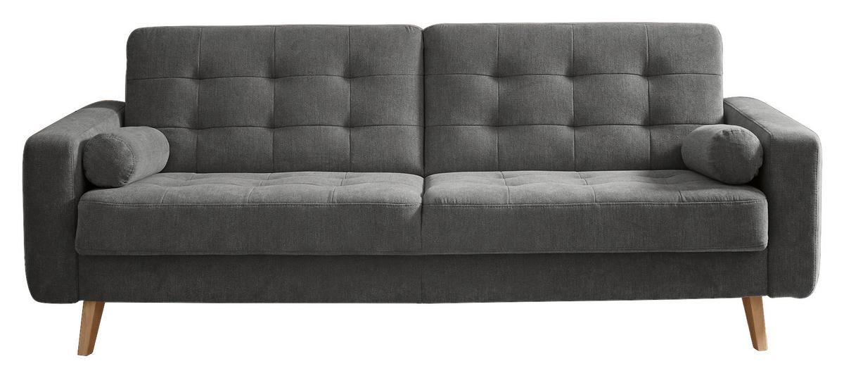 Rozkladacia pohovka FJORD sivá - sivá/bahenná hnedá, Modern, drevo/kompozitné drevo (222/86/90cm) - MID.YOU