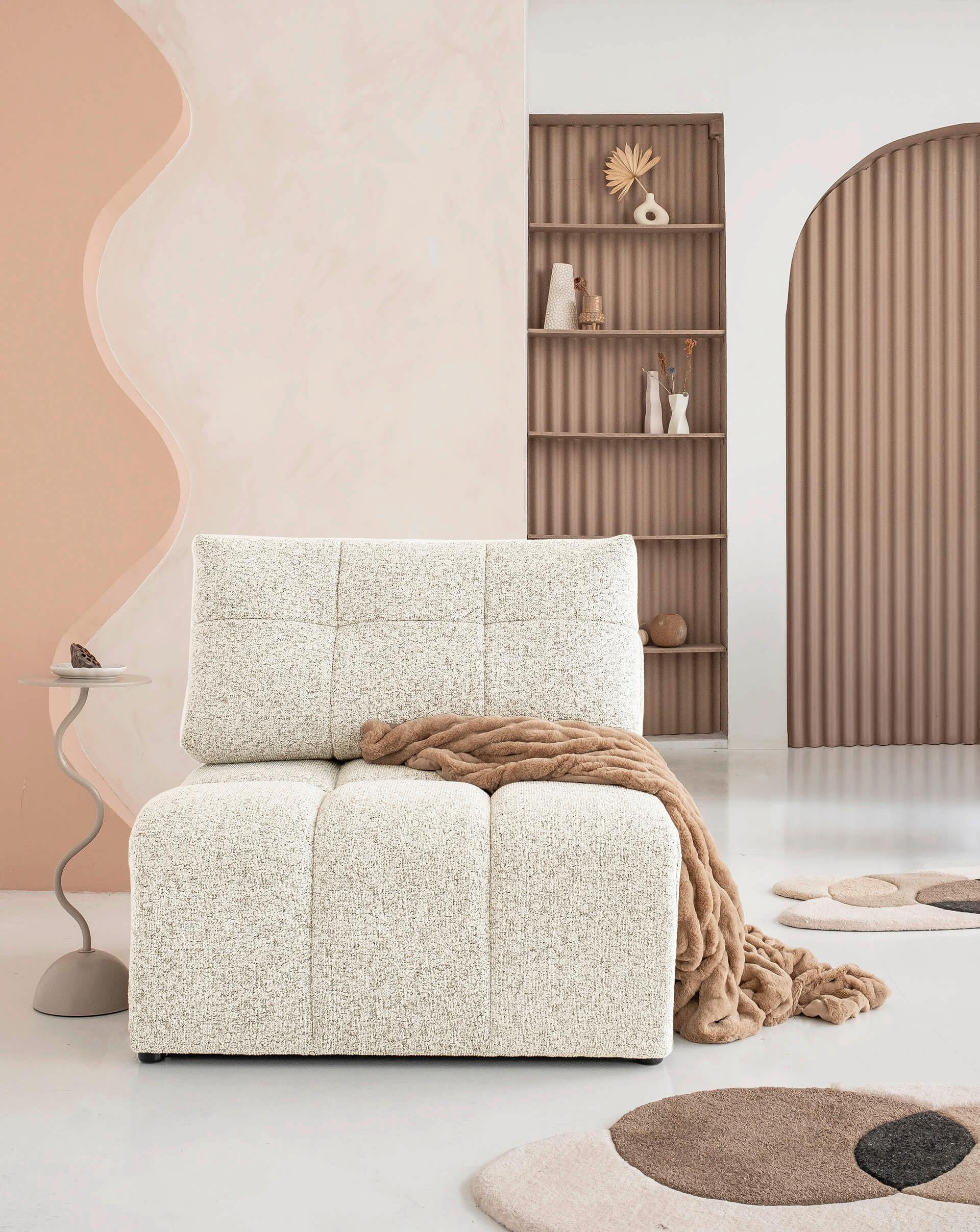 Sofaelement Lulu Beige B: 96cm - Beige/Schwarz, Design, Textil (96/94/96cm) - MID.YOU