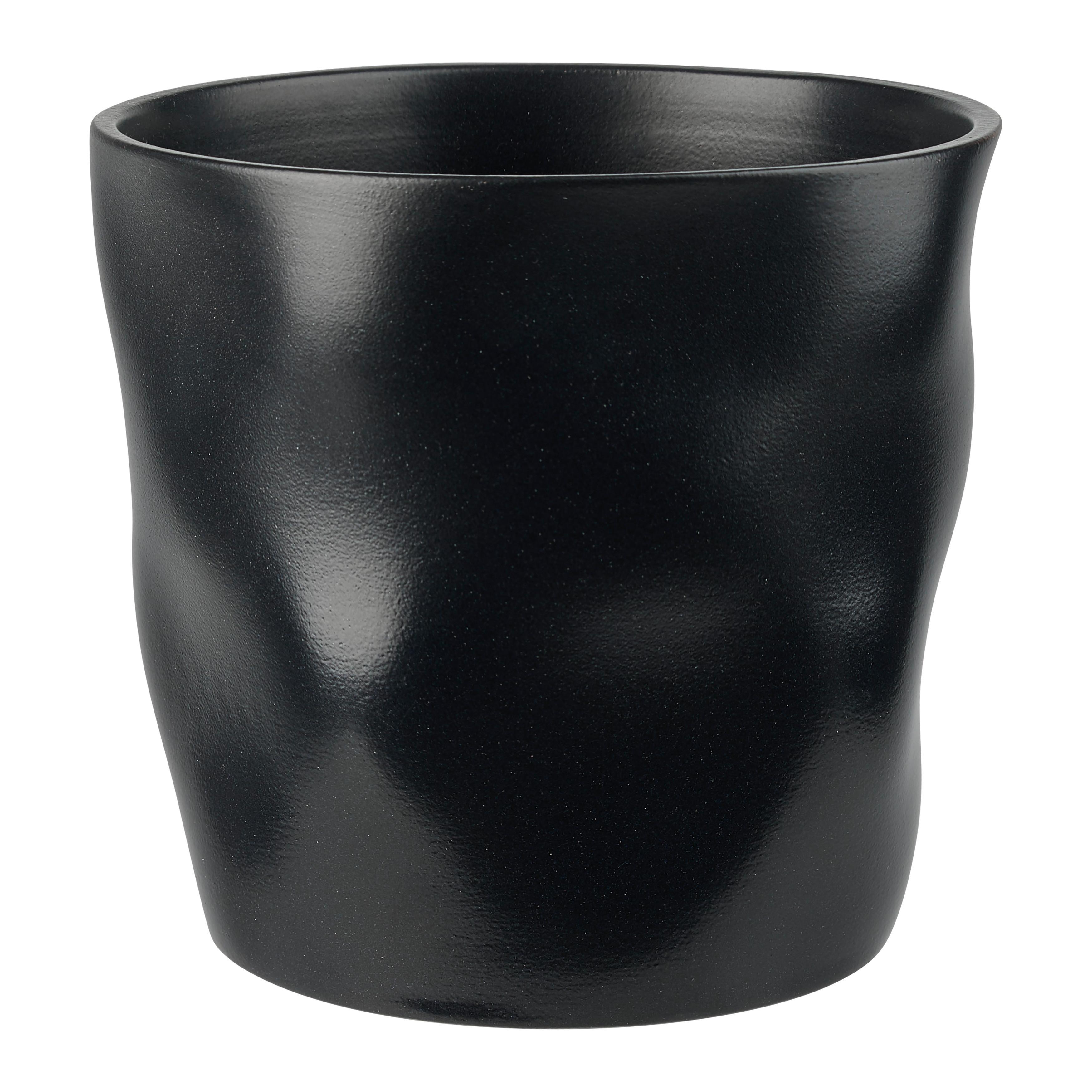 Obal na kvetináč CASHMERE -PAZ- - čierna, keramika (15,5/14,5cm) - Mömax