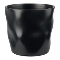 Obal na kvetináč CASHMERE -PAZ- - čierna, keramika (15,5/14,5cm) - Mömax