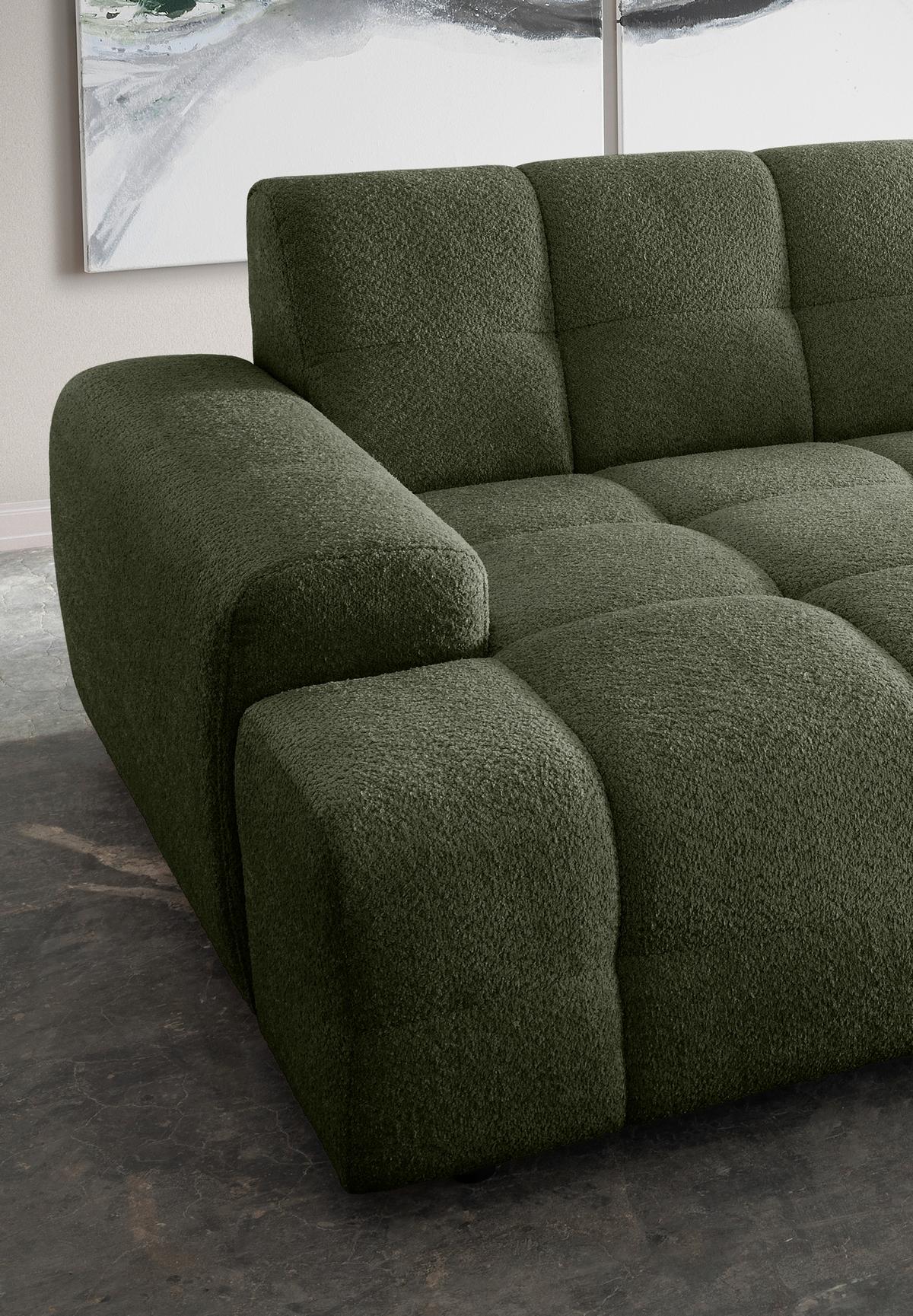 Bigsofa Bosco, Dunkelgrün B: 304 cm - Waldgrün/Schwarz, MODERN, Textil (304/87/155cm) - Livetastic