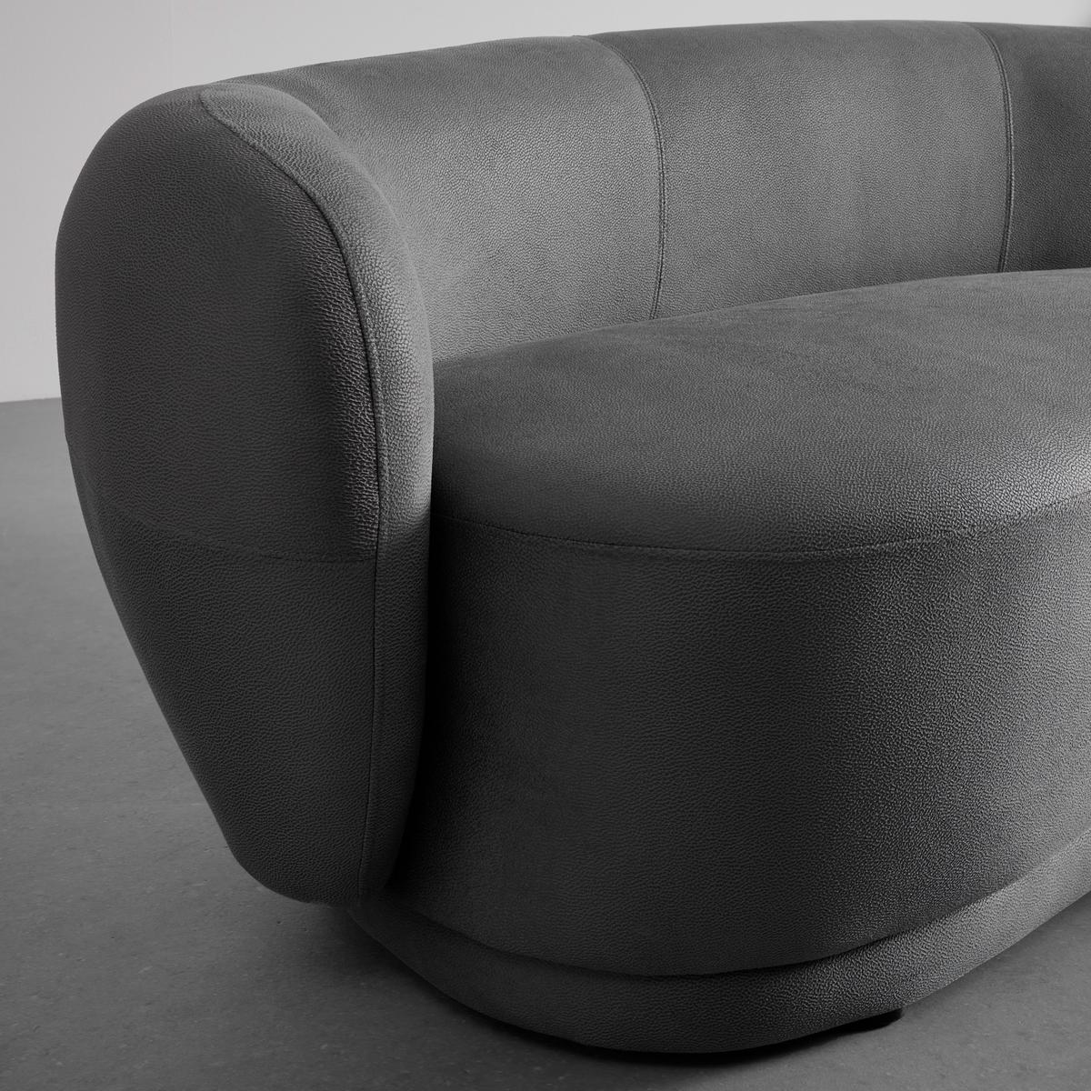 Moderná zamatová pohovka DAMARIS, tmavá sivá - čierna/tmavosivá, Modern, drevo/textil (230/75/100cm) - Bessagi Home