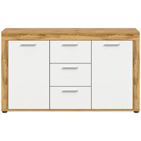 Sideboard Jam Eiche Dekor B: 125 Cm - Eiche Wotan/Schwarz, Design, Holzwerkstoff (125/80/35cm) - MID.YOU