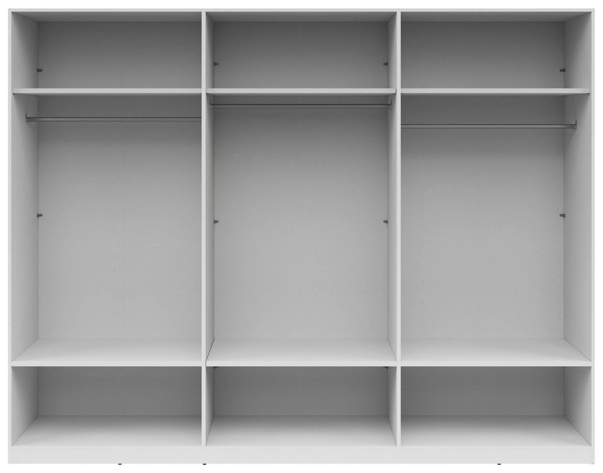 Drehtürenschrank Mit Schubladen 270 Cm Herford - Weiß, MODERN, Glas/Holzwerkstoff (270/210/54cm)