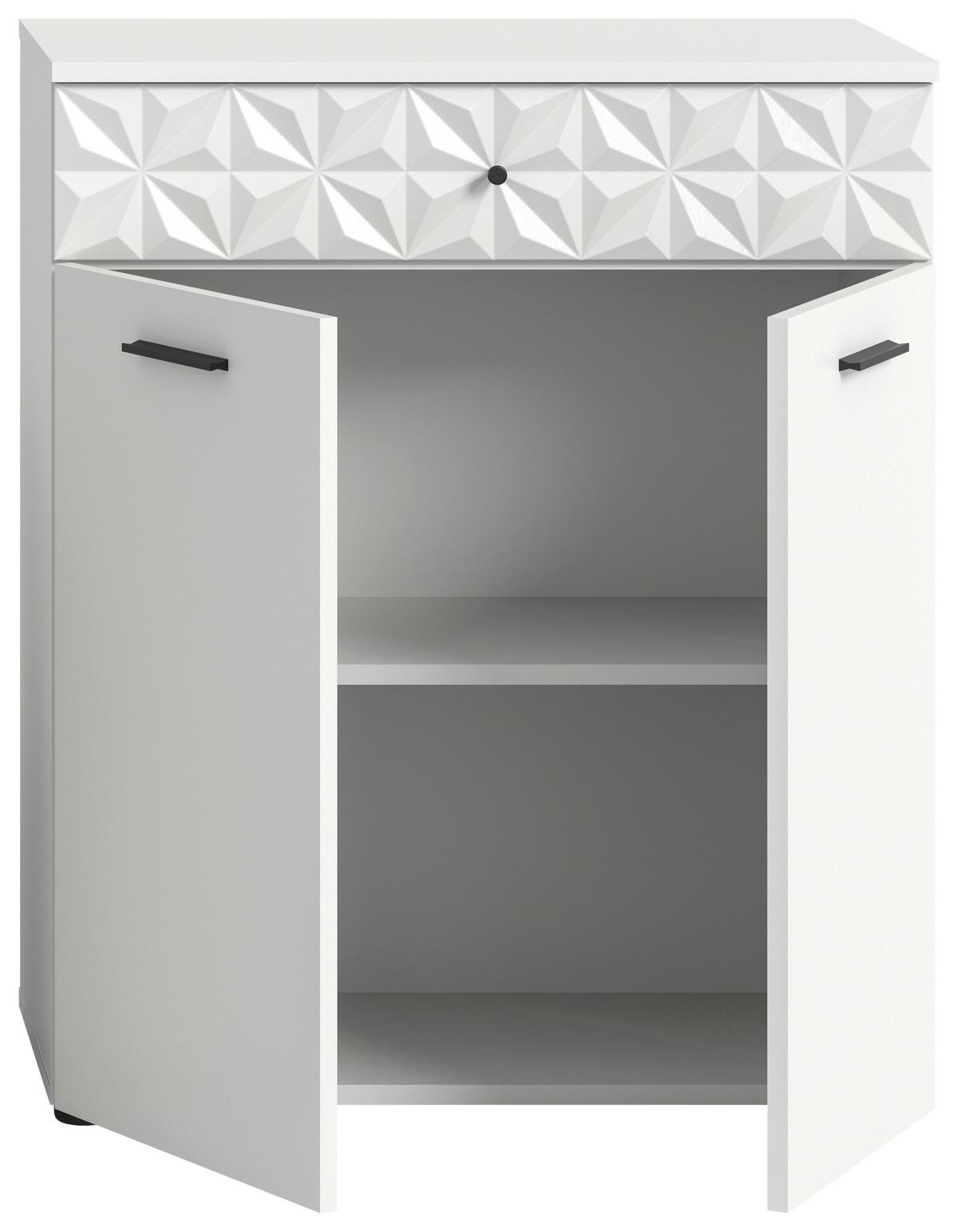 Unterschrank Prisma Weiß B: 70 Cm - Schwarz/Weiß, MODERN, Holzwerkstoff (70/85/34cm) - MID.YOU