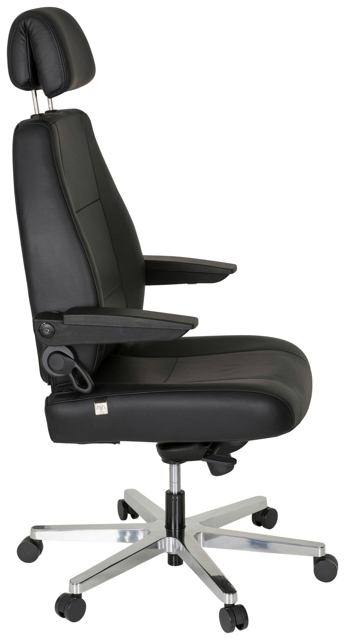 Chefsessel Hours Wippfunktion Schwarz Bis 150 Kg - Silberfarben/Schwarz, Basics, Leder/Kunststoff (70/152/70cm) - MID.YOU