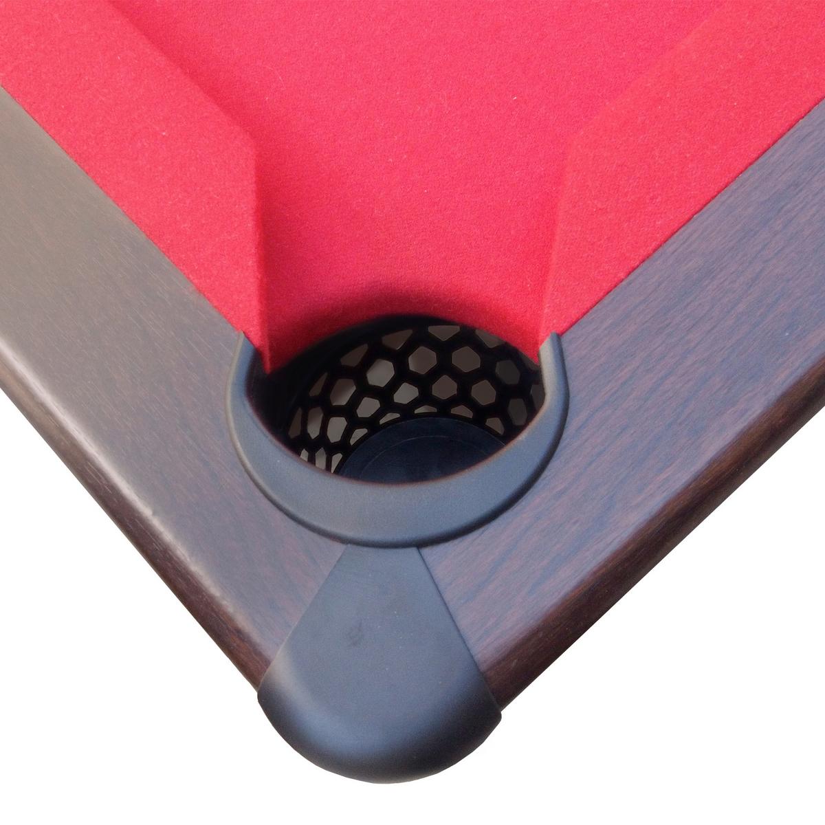 Billardtisch Saphir L: 125 cm Braun/Rot verstellbare Füße - Rot/Braun, Basics, Holz/Kunststoff (125/79/225cm) - Ambia Garden