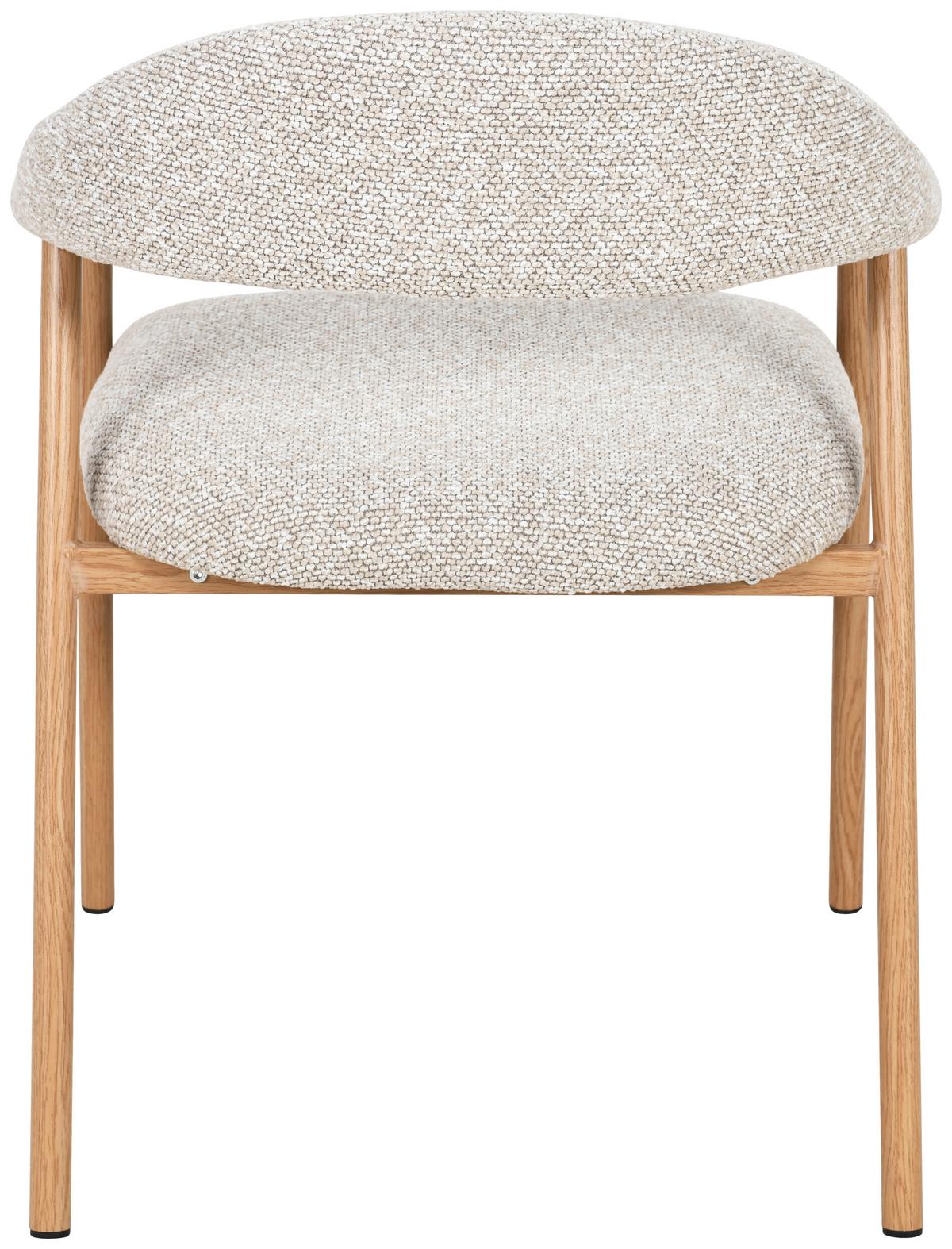 Armlehnstuhl Linea Beige/Eichefarben B: 59 cm - Eichefarben/Beige, Basics, Holz/Textil (59/75/62cm) - Livetastic