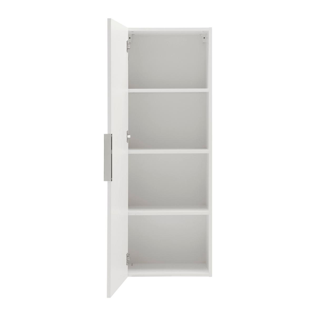 Závěsný díl Siena sklo, bílá - bílá/černá, Moderní, kov/kompozitní dřevo (45/125/32cm) - Premium Living