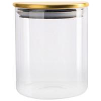 Dóza na potraviny Goldline, 0,4l - priehľadné/zlatá, Romantik / Landhaus, kov/plast (8,8/10,4cm) - Mömax